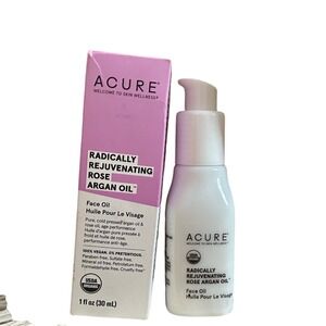Acure Radically Rejuvenating Rose Argan Oil Face Oil 1 fl oz 30mL USDA Organic